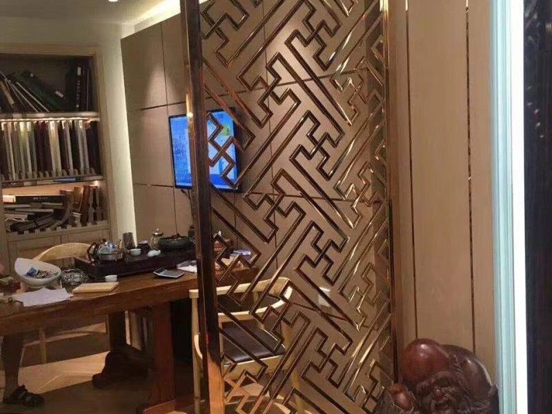 半岛网页版玫瑰金屏风生产